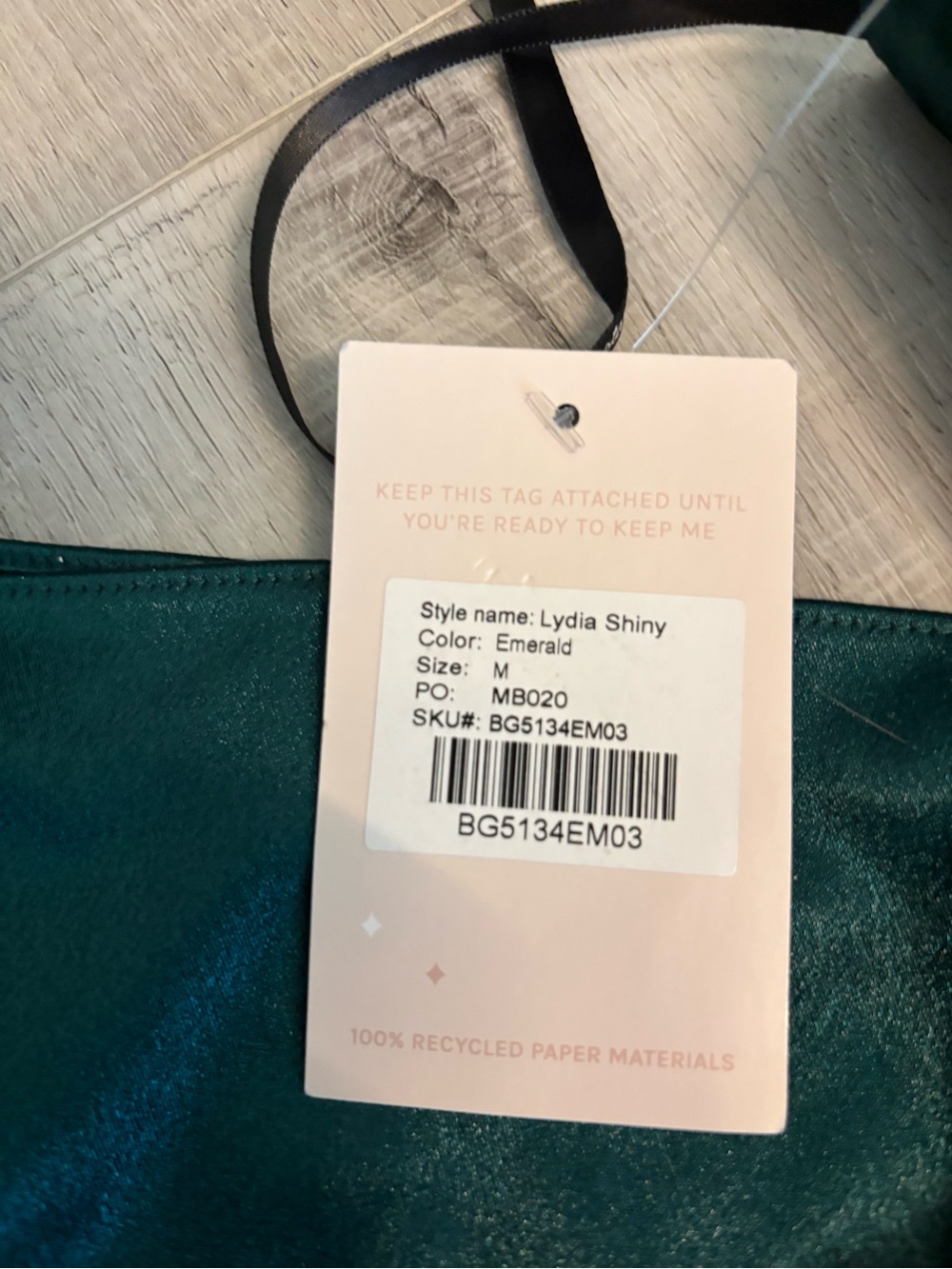 Birdy Grey Lydia Shiny Emerald Satin Bridesmaid Dress Slit NWT Medium - Picture 10 of 13